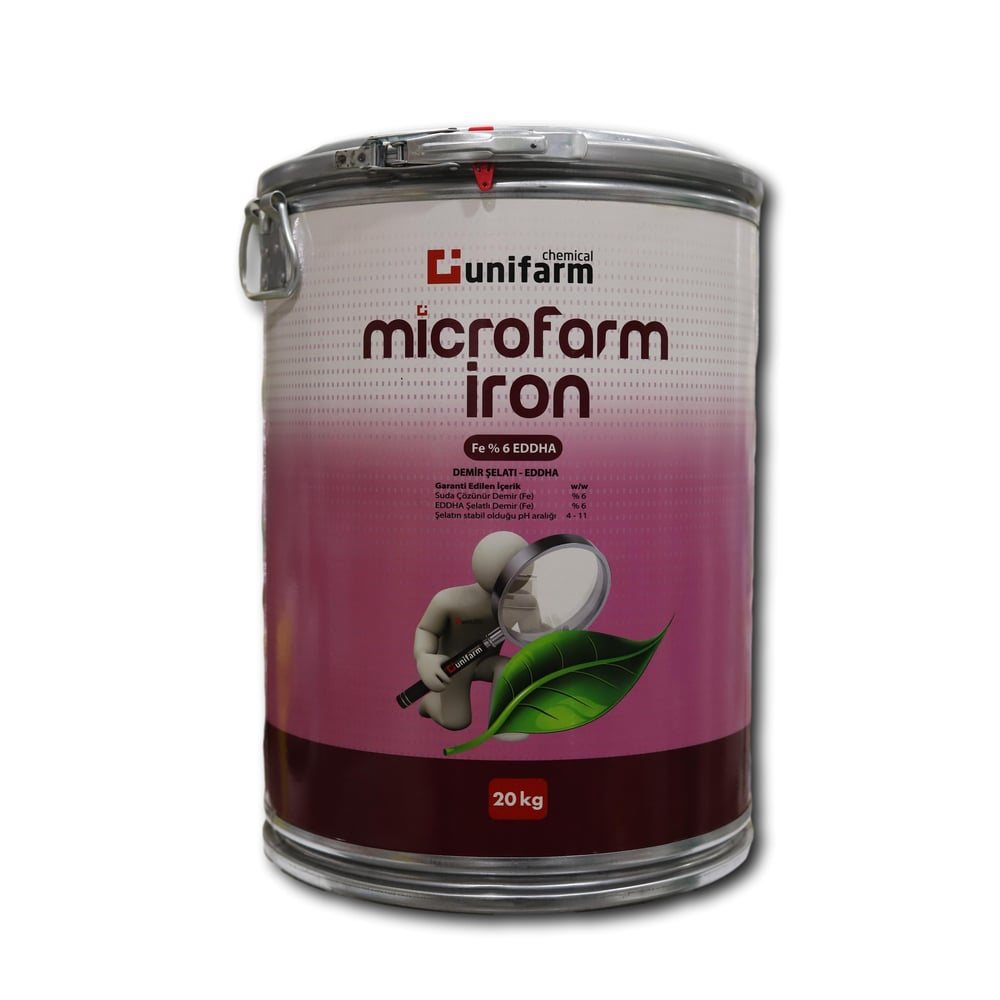 MİCROFARM İRON %6 EDDHA Şelatlı Metalik Demir 20 KGMİCROFARM İRON %6 EDDHA Şelatlı Metalik DemirUNİFARMMİCROFARM İRON %6 EDDHA Şelatlı Metalik Demir 20 KG