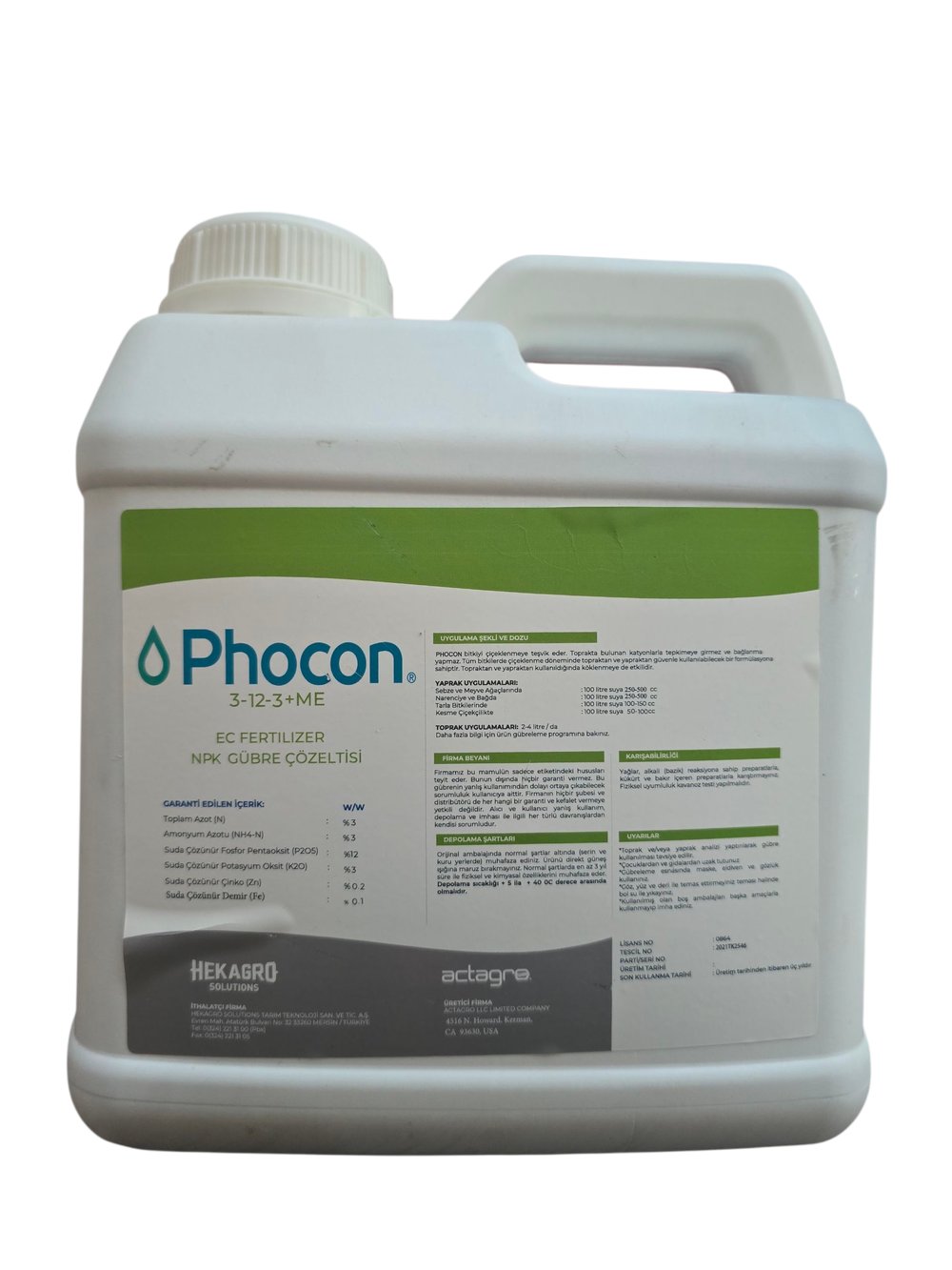Phocon 4 LİTRE  PHOCONHEKAGROPhocon 4 LİTRE 