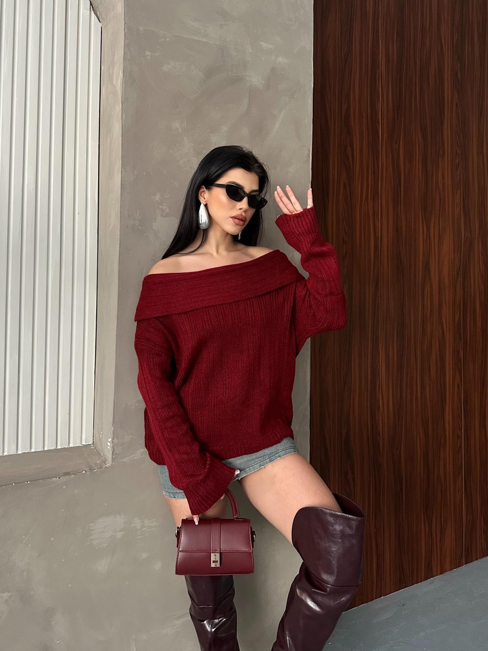 Madonna Yaka Triko Kazak Bordo