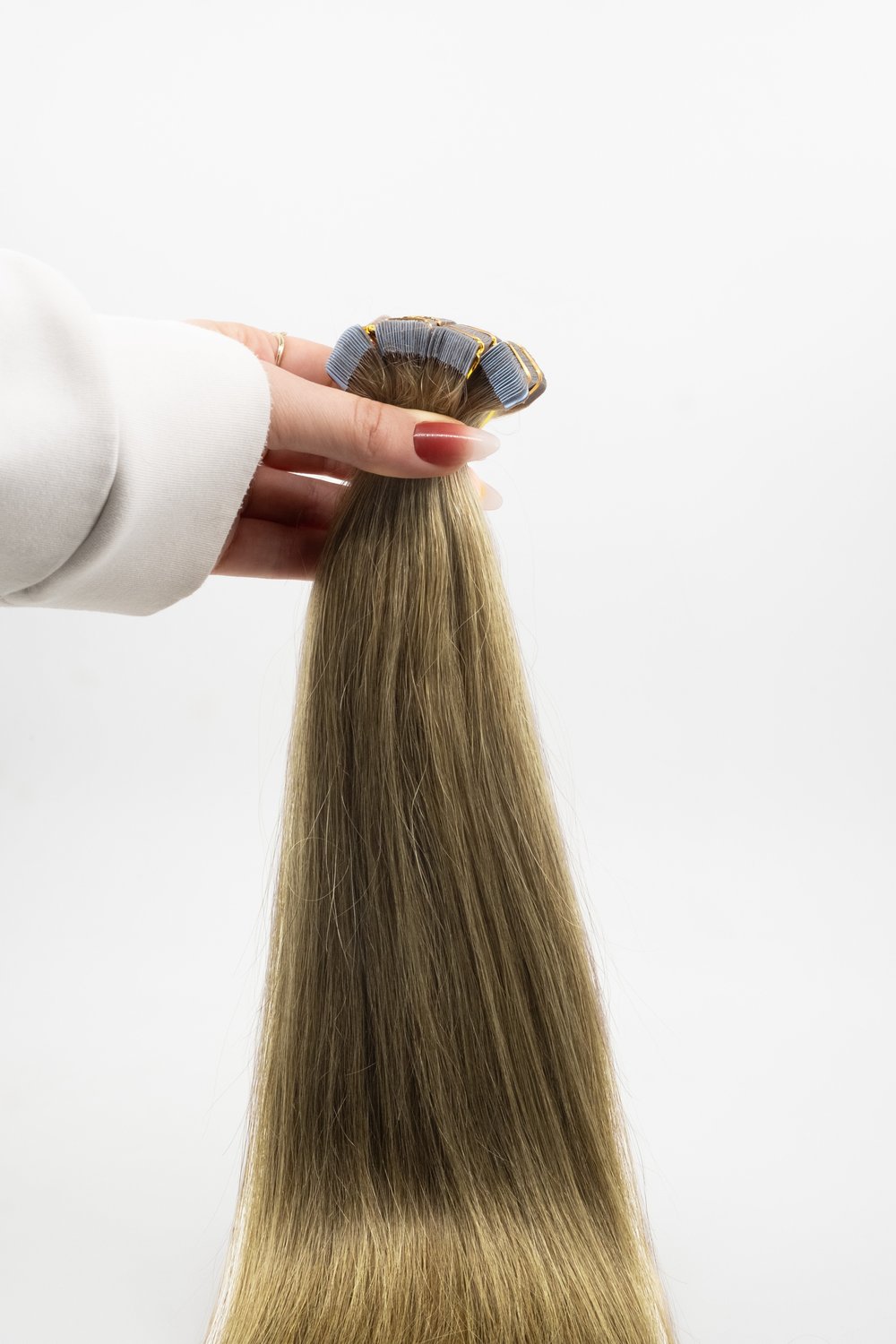 Küllü Açık Kahverengi Bant Kaynak Saç | 65 cm