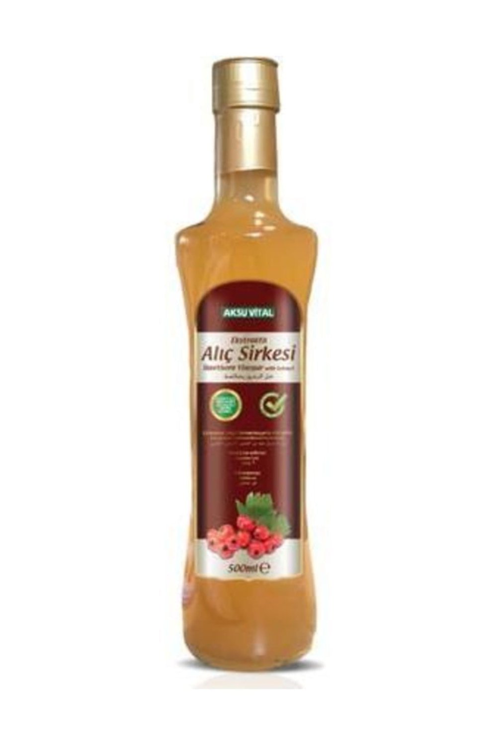 Aksuvital Ekstraktlı Alıç Sirkesi 500 ml %100 Doğal