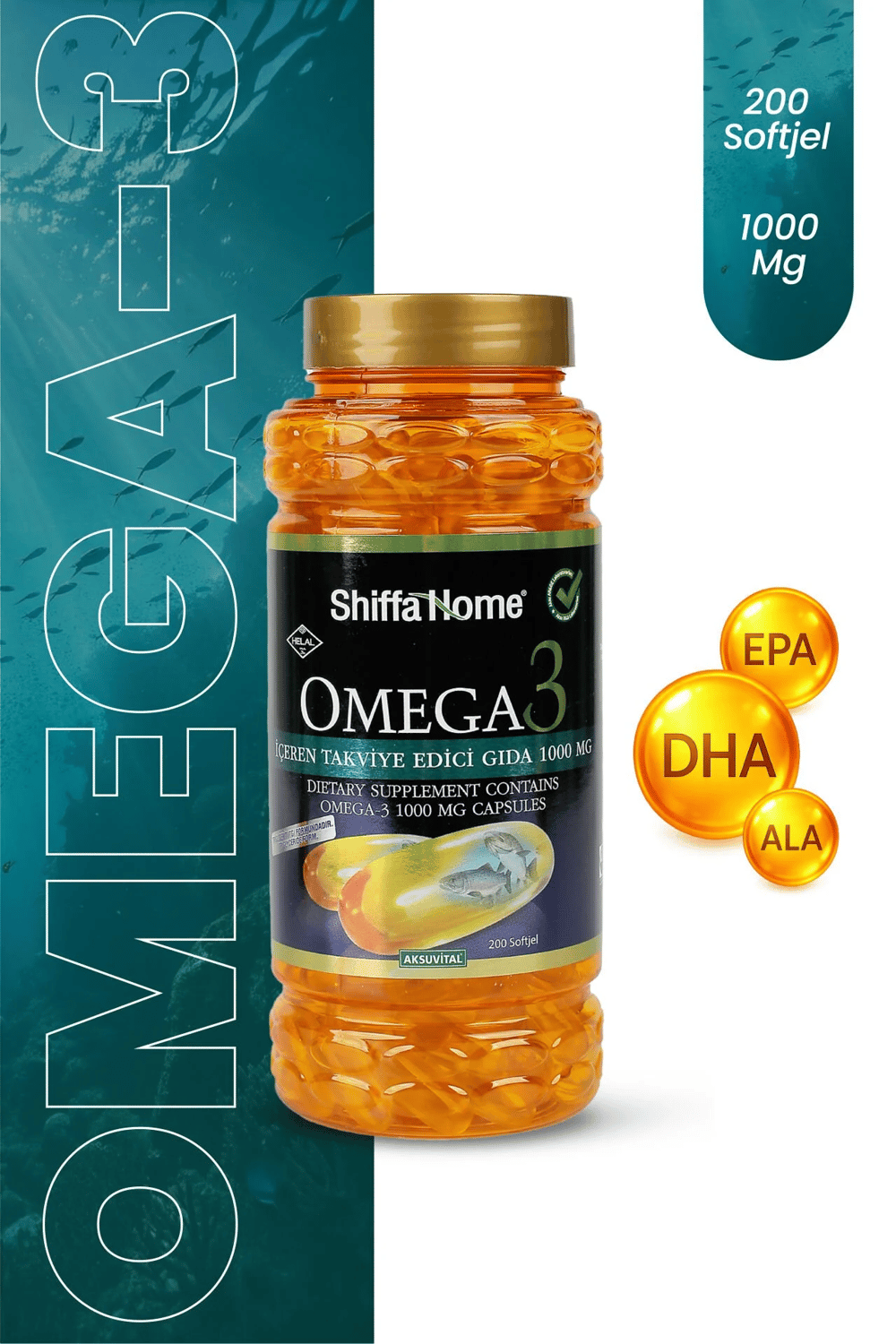 Shiffa Home Omega 3 1000 mg 200 Kapsül 2'li