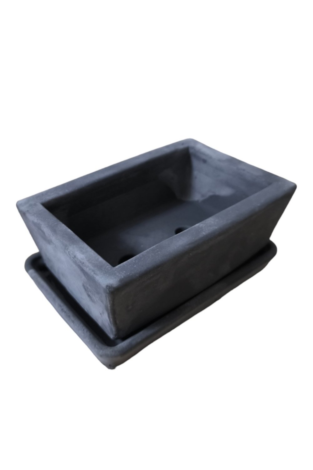 Beton Bonsai Saksısı su delikli ve tabaklı 10-15 cm