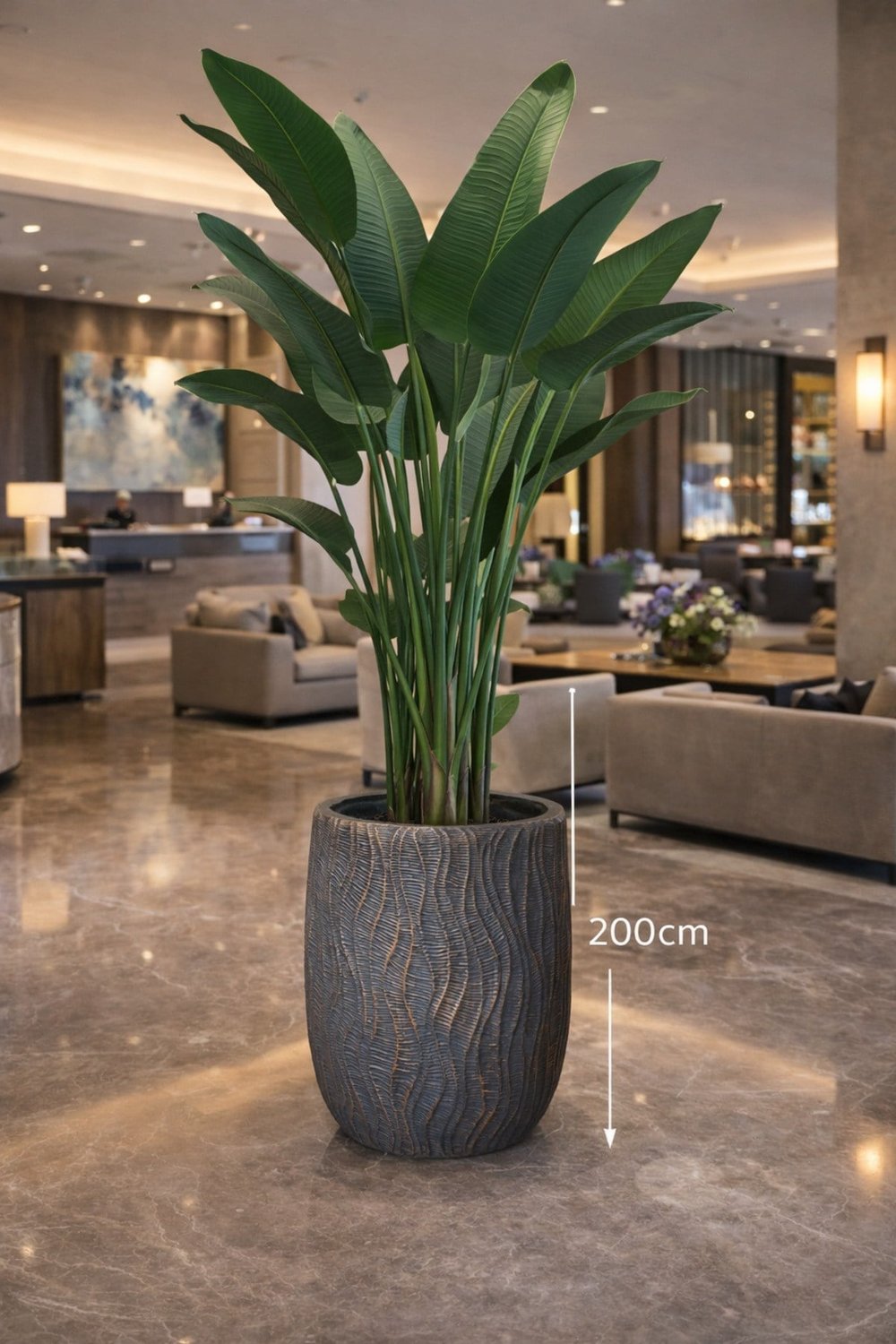 Fiberglas Dalgalı Büyük Saksı genişlik 37 cm yükseklik 47 cm