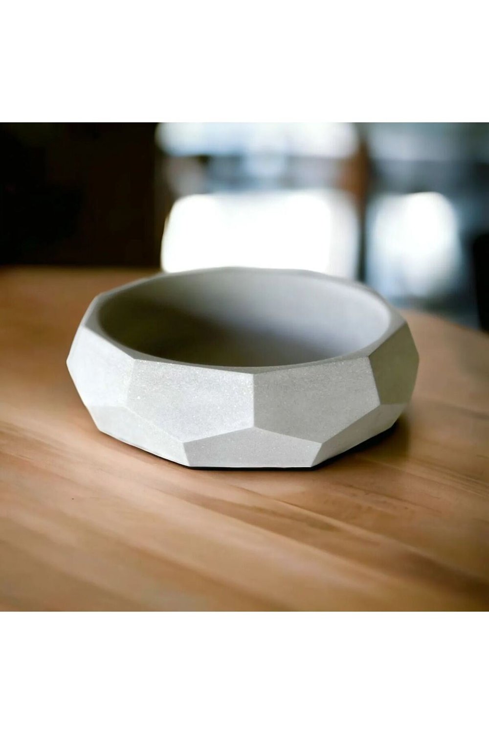 Geometrik Beton Bonsai ve aranjman saksısı açık renk
