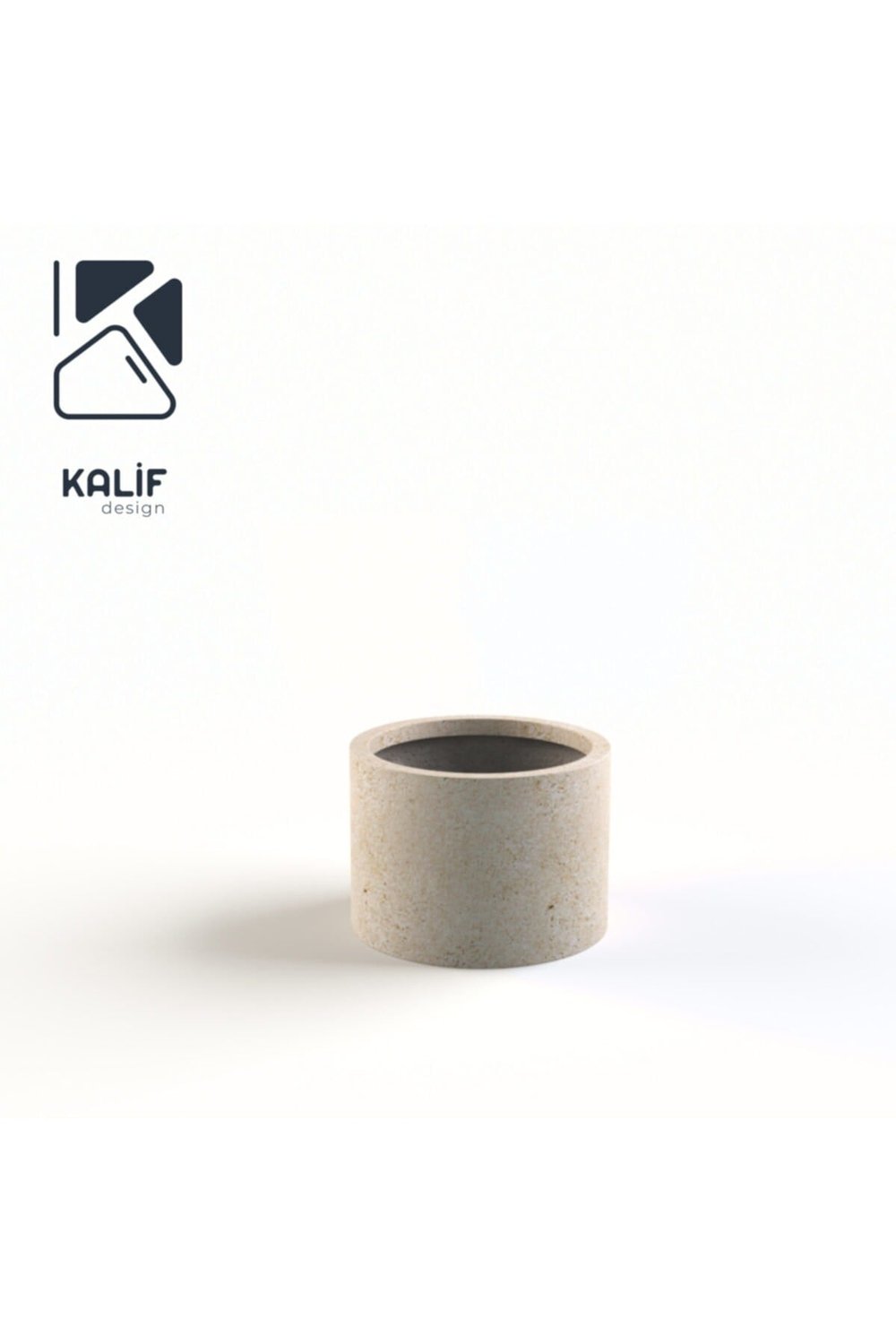 Hafif Beton Saksı (terrazo) Cylinder 35x25 Krem