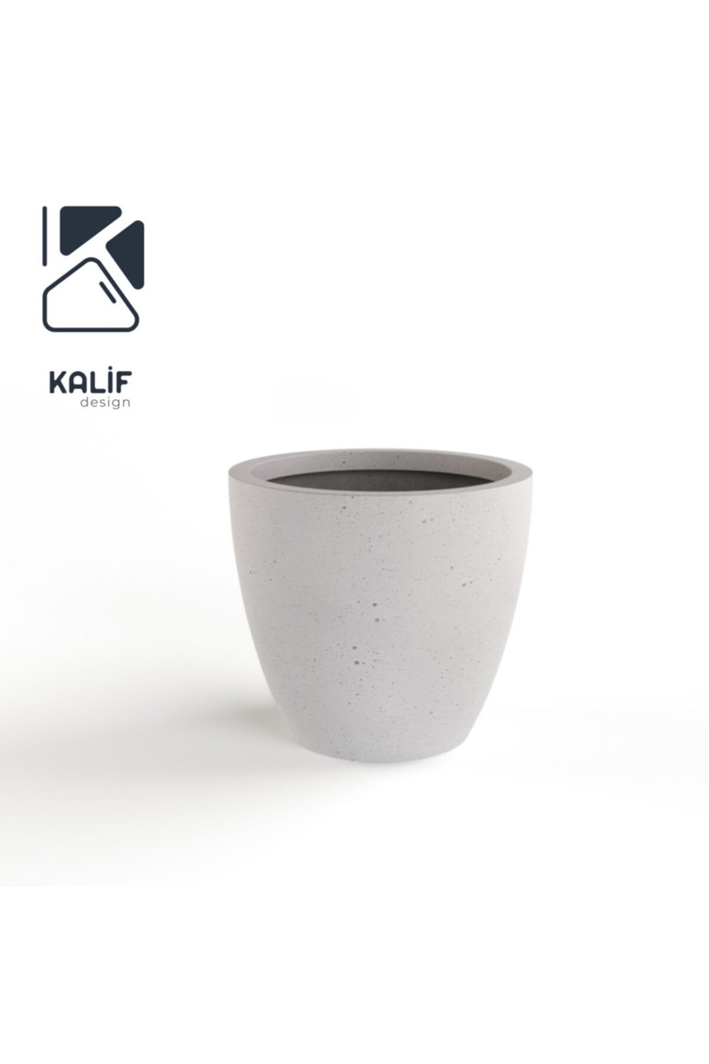 Hafif Beton Saksı (TERRAZO) Indra (L) 44x42 Beyaz