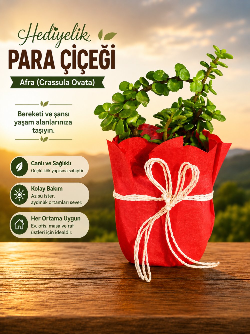 Hediyelik para çiçeği para ağacı