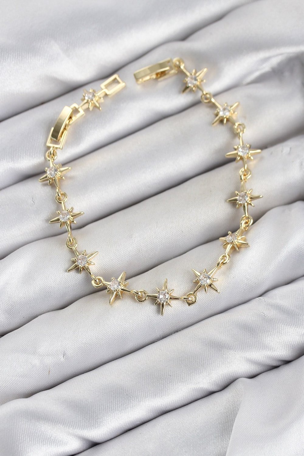 CM Kutup Yıldızı Model Gold Renk Zirkon Taşlı Kadın Bileklik