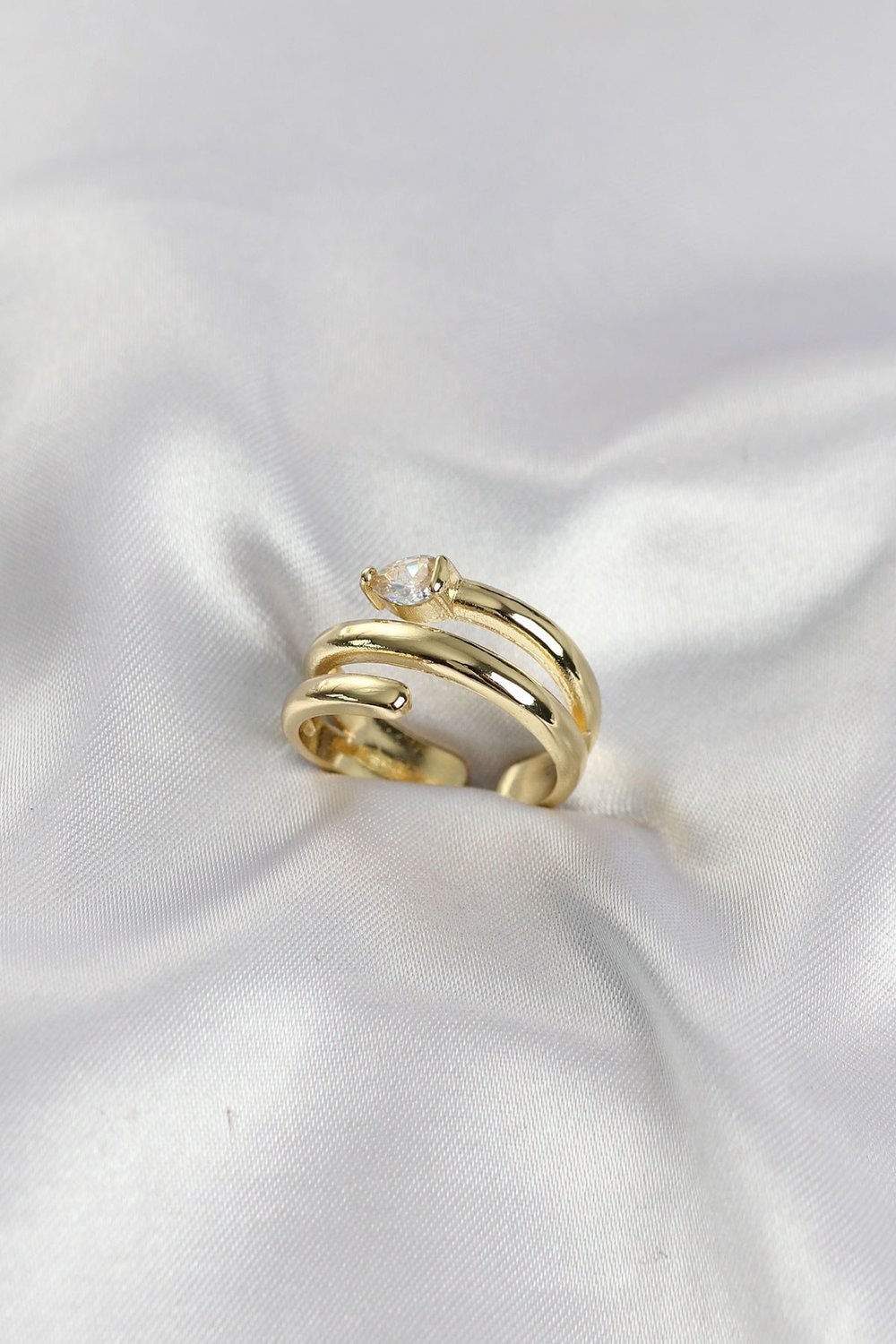 Pirinç Gold Renk Sarmal Yılan Model Kadın Yüzük
