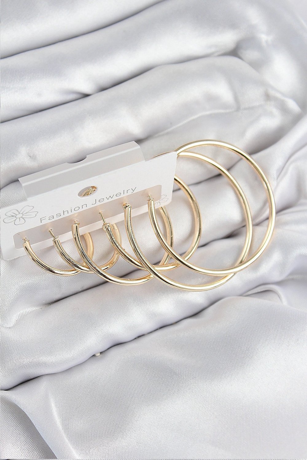 Pirinç Halka Model Gold Renk Kadın Set Küpe