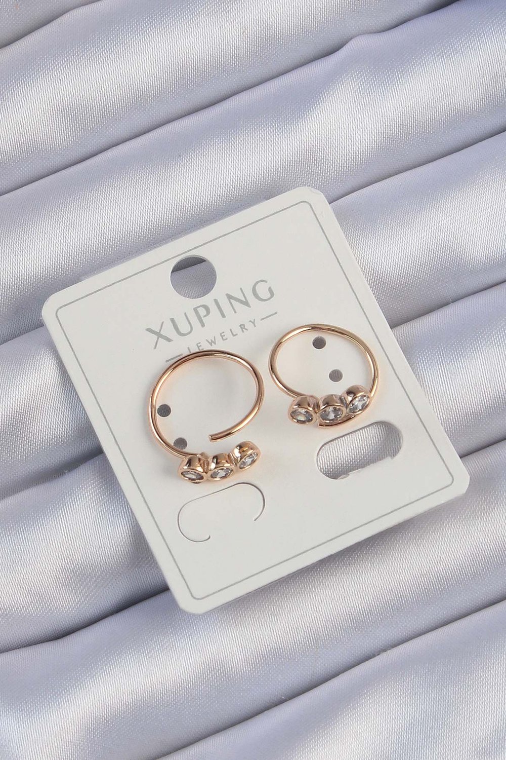 Xuping Rose Renk Zirkon Taşlı Su Yolu Küpe