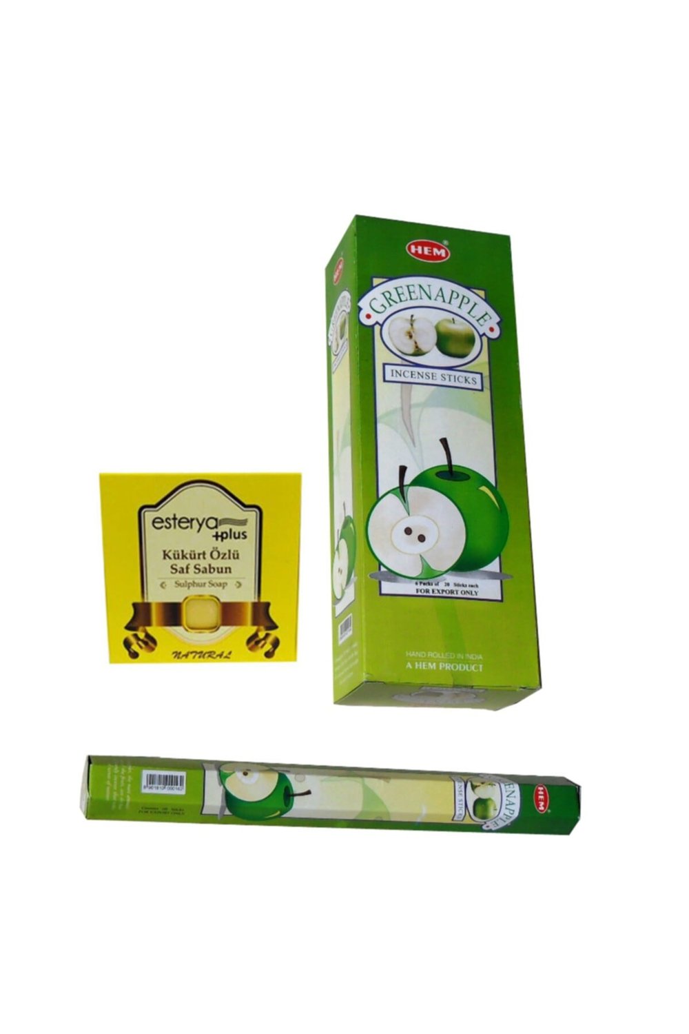 Green Apple Yeşil Elma 6 Adet Tütsü Ve Esterya Kükürt Sabunu