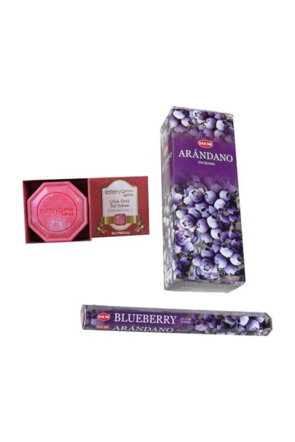 Hem Blueberry Kokulu 6 Lı Tütsü Ve Esterya Plus Çilek Sabunu
