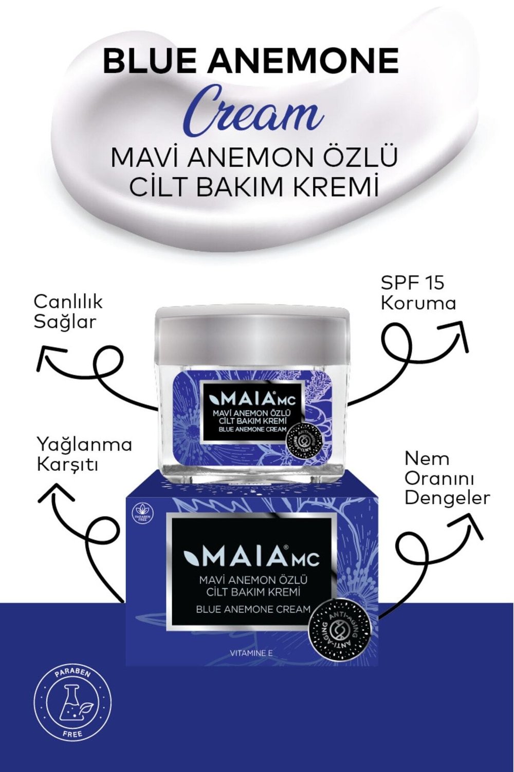 Mavi Anemon Özlü Cilt Bakım Kremi 50 ml