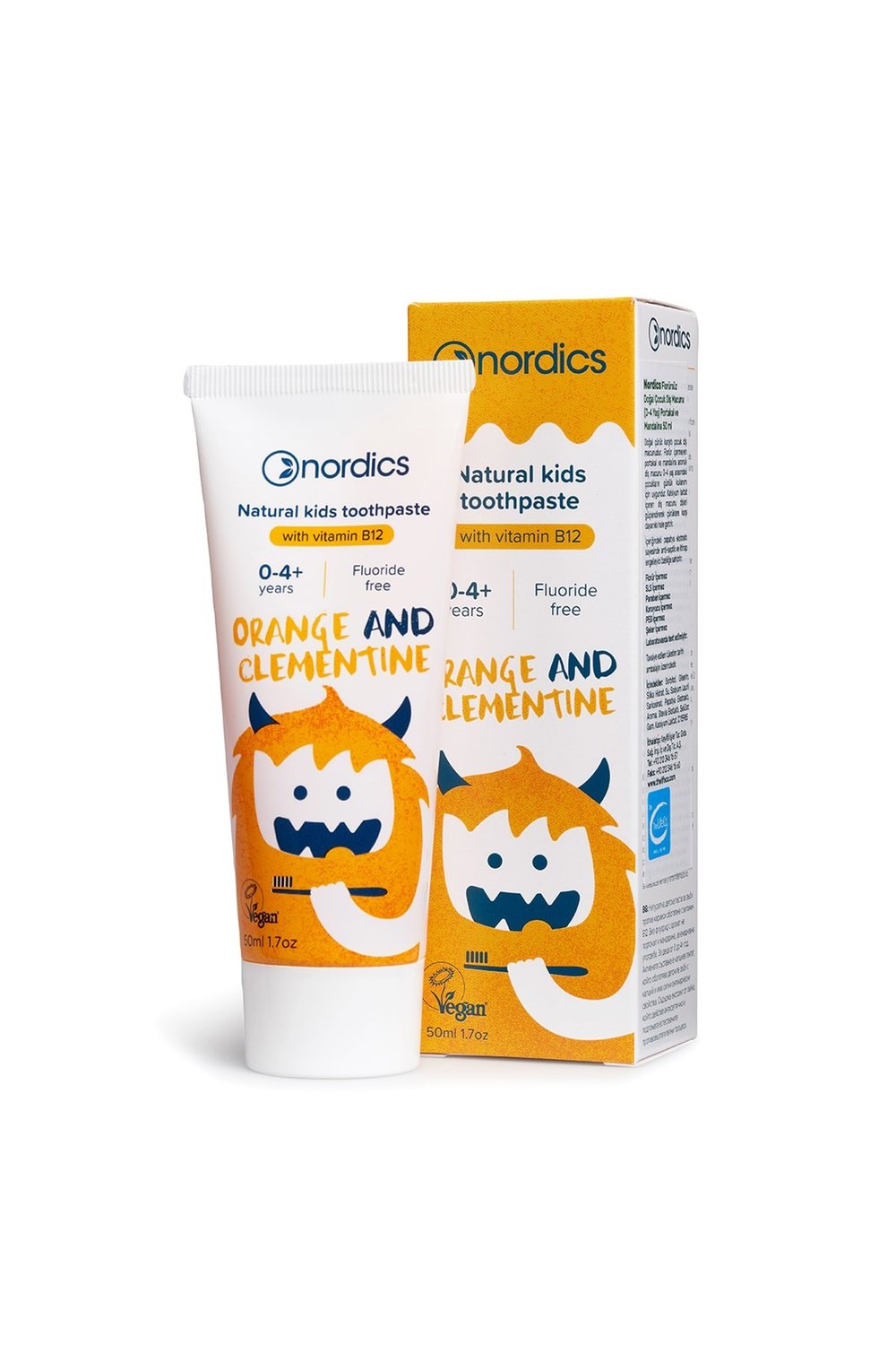 Nordics Florürsüz Doğal Çocuk Diş Macunu (0-4 YAŞ) Portakal, Mandalina 50 ml
