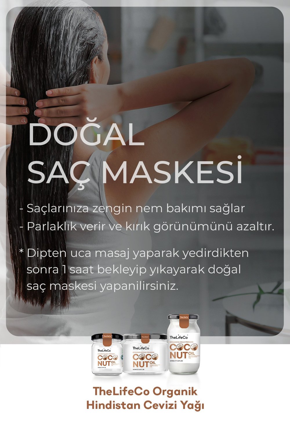 Organik Soğuk Sıkım Hindistan Cevizi Yağı 337 ml (VEGAN)