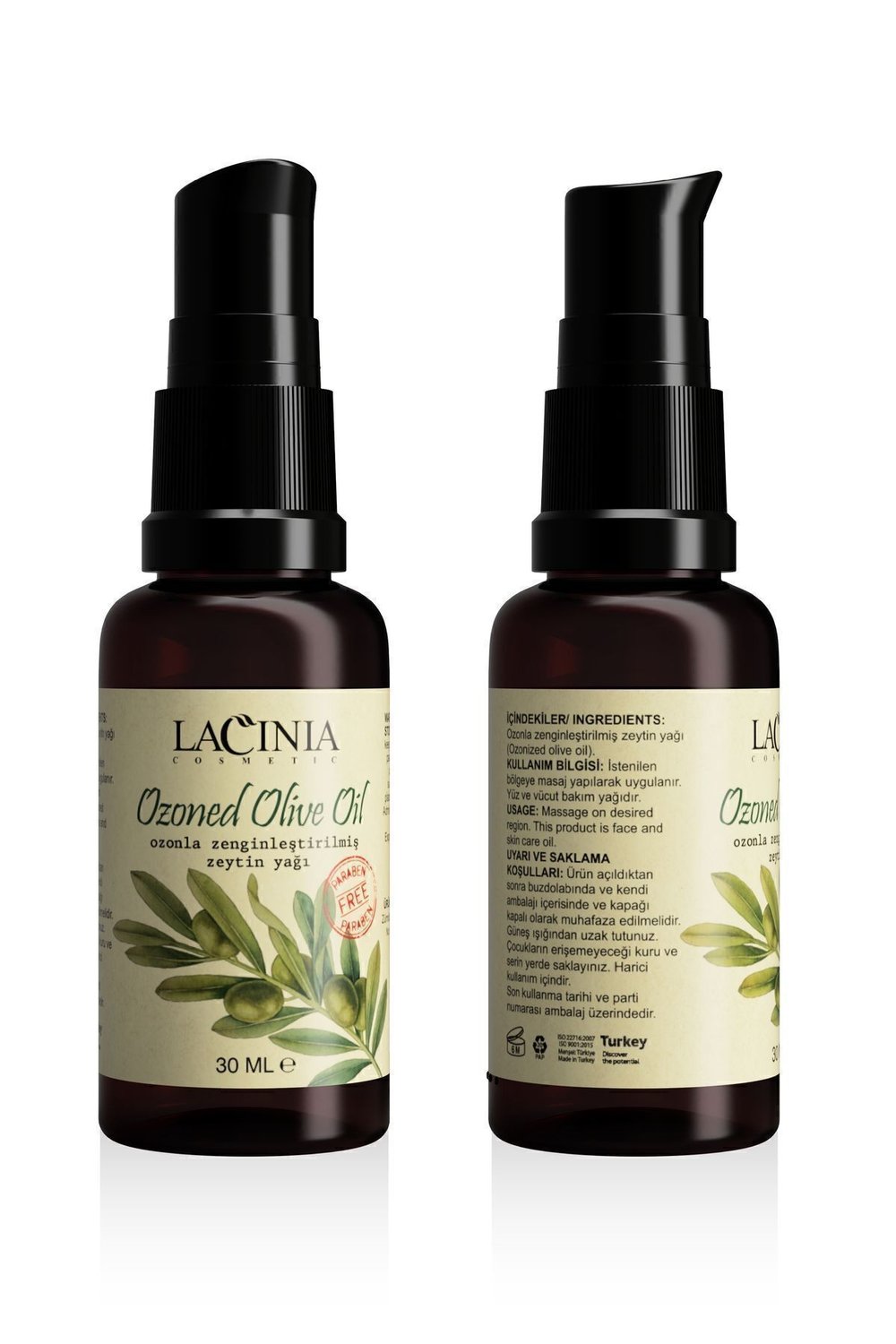 Ozonla Zenginleştirilmiş Zeytin Yağı 30 ml El Yüz Ve Vücut Bakımında Kullanıma Uygundur