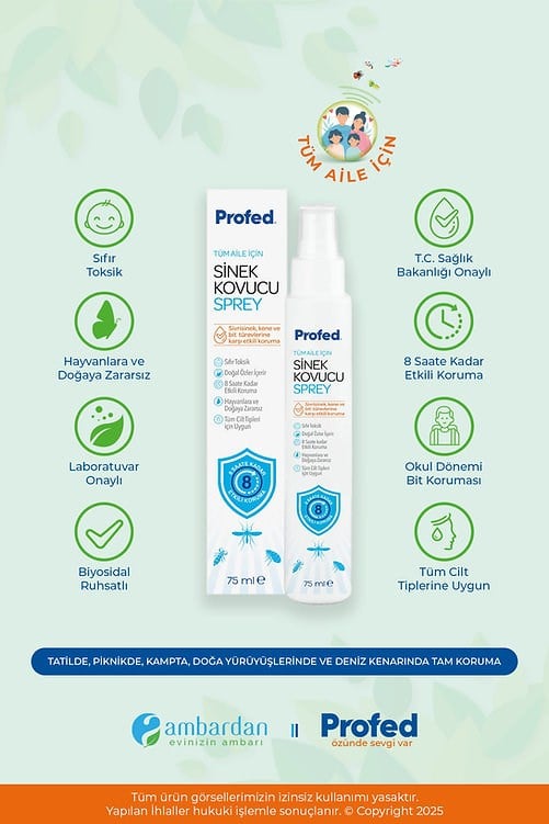 Profed Sinek, Kene, Bit ve Böcek Kovucu Sprey 75 ml