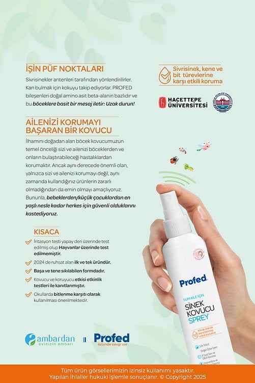 Profed Sinek, Kene, Bit ve Böcek Kovucu Sprey 75 ml