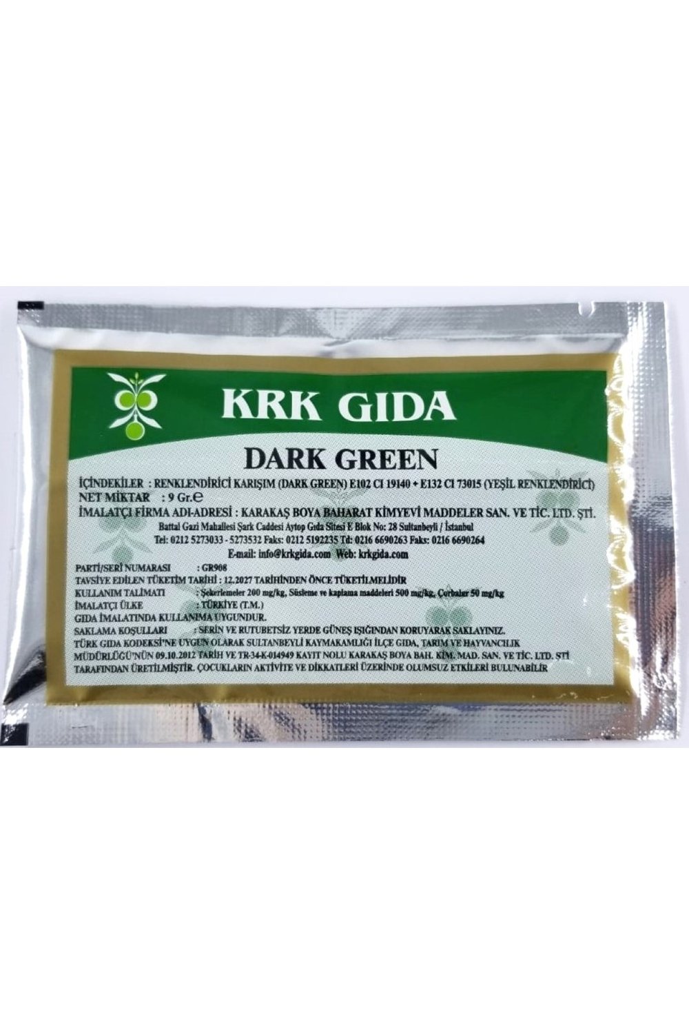 Renklendirici Karışım Yeşil (green )(E 102 TARTARAZİN E 132 INDIGO KARMİN) 9gr(YEŞİL GIDA BOYASI)