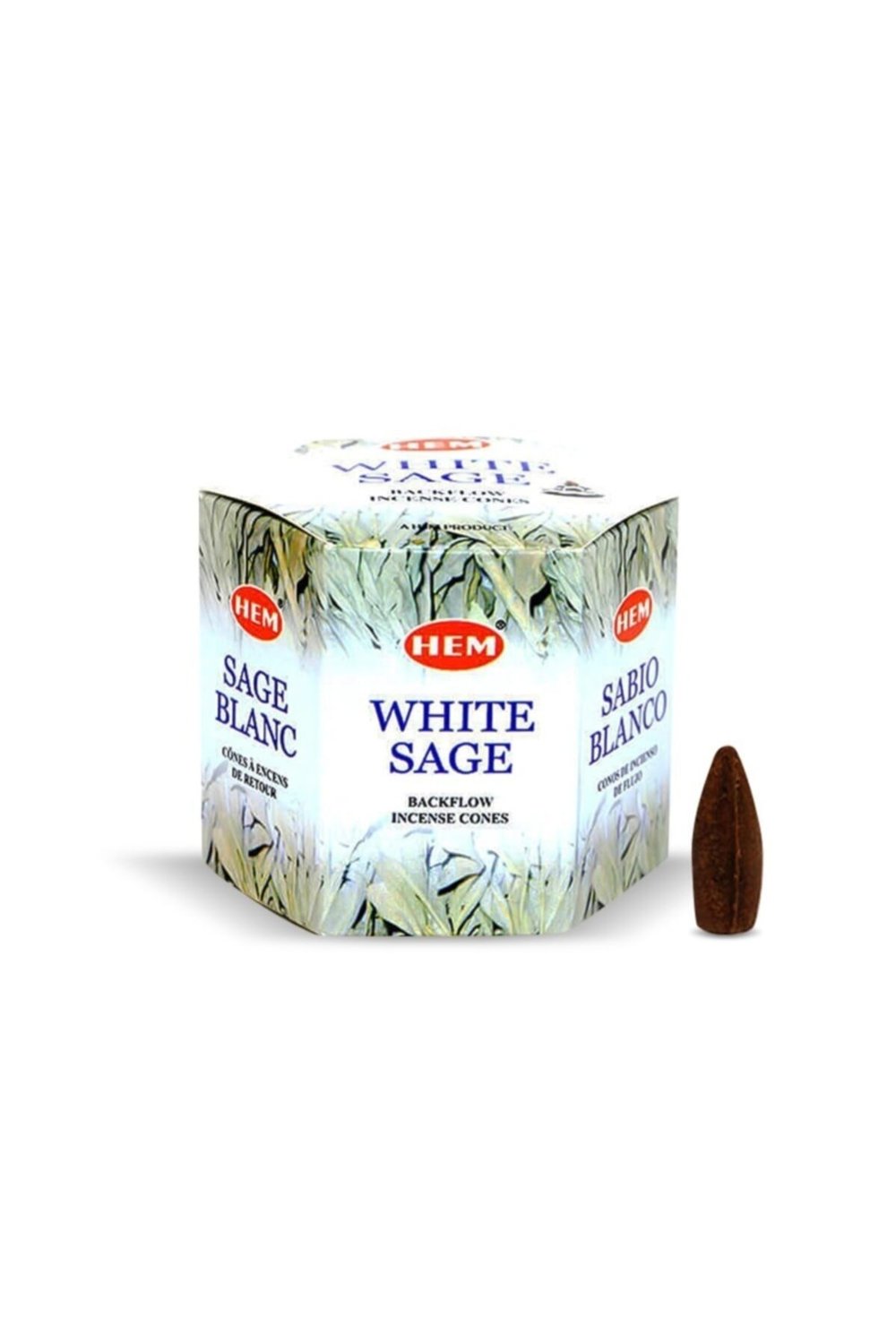 White Sage Geri Akışlı (backflow) Konik Tütsü