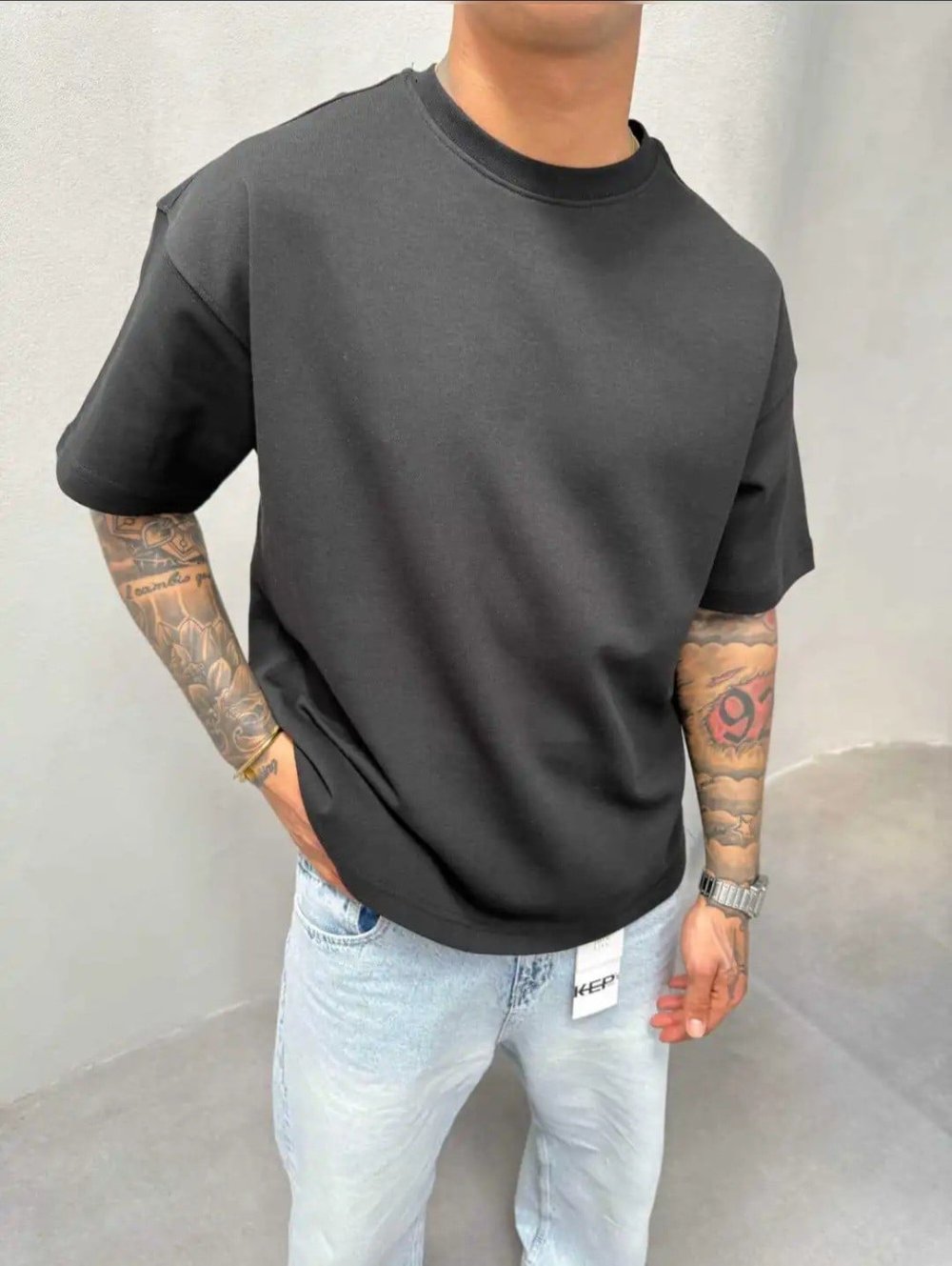 KEP's %100 Pamuk Oversize T-shirt Siyah