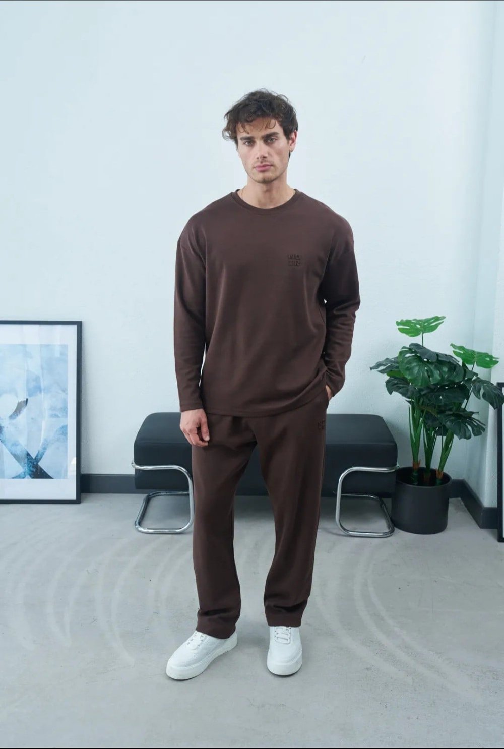 NOIR NAKIŞLI SWEAT KAHVE