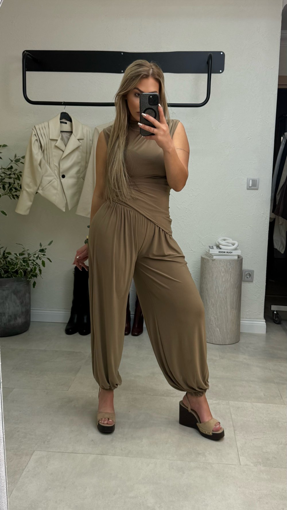 Yeşil Şalvar Pantolon Bluz Takım