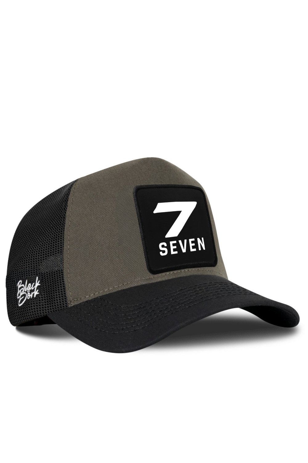7 Numara Logolu Siyah-Haki Trucker