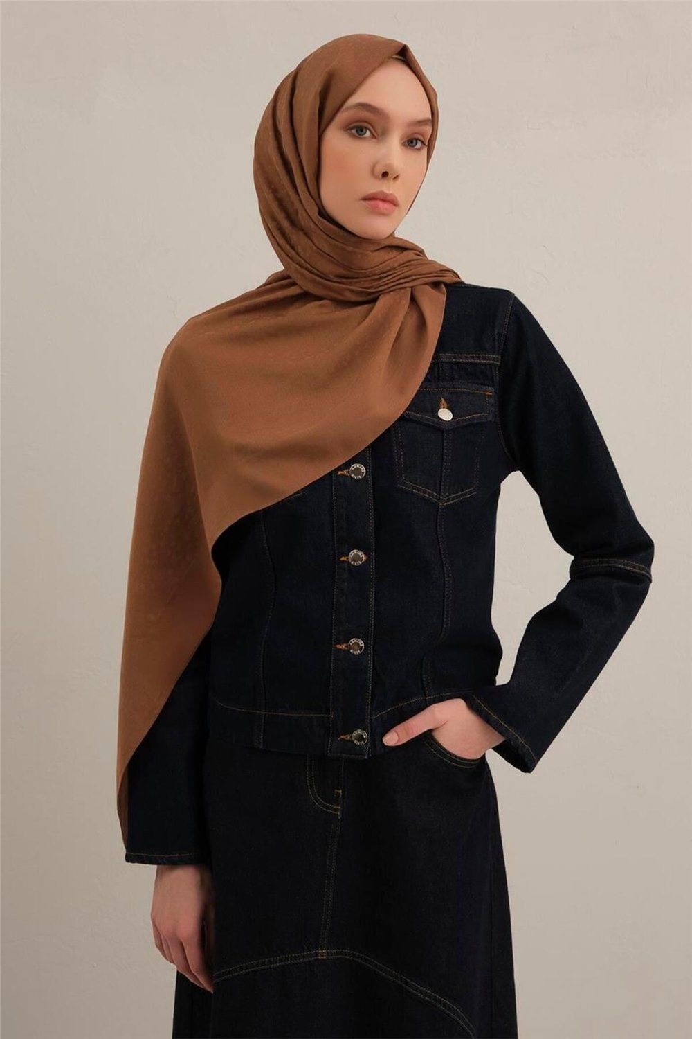 Damla Desen Bambu Cotton Şal 11