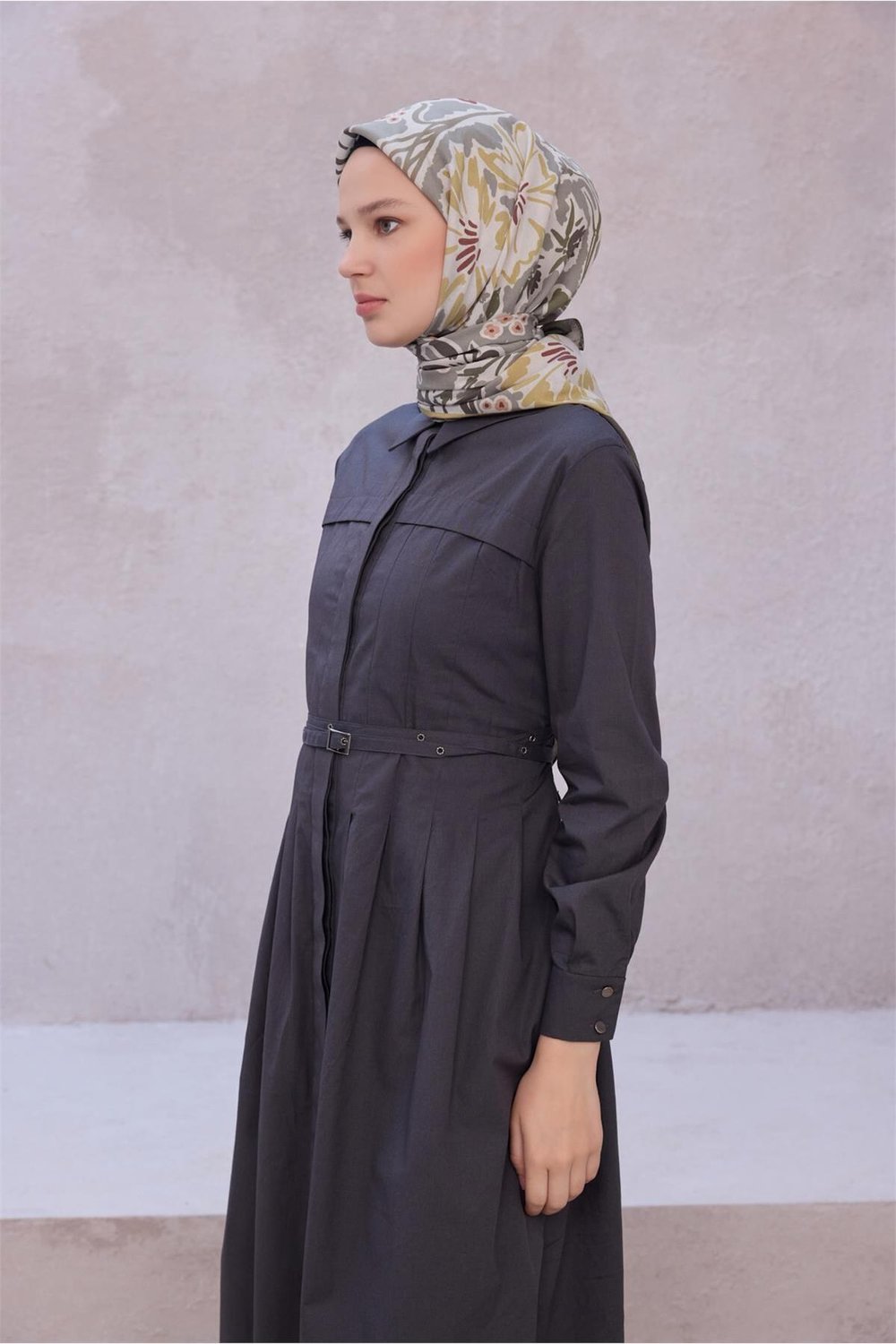 Fresh Çiçek Desen Mint Yeşili Modal Eşarp 2100 - 03