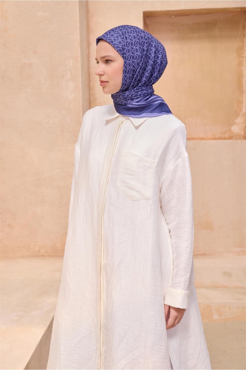 Geometrik Desen Mor Premium Soft Eşarp 12 - 10