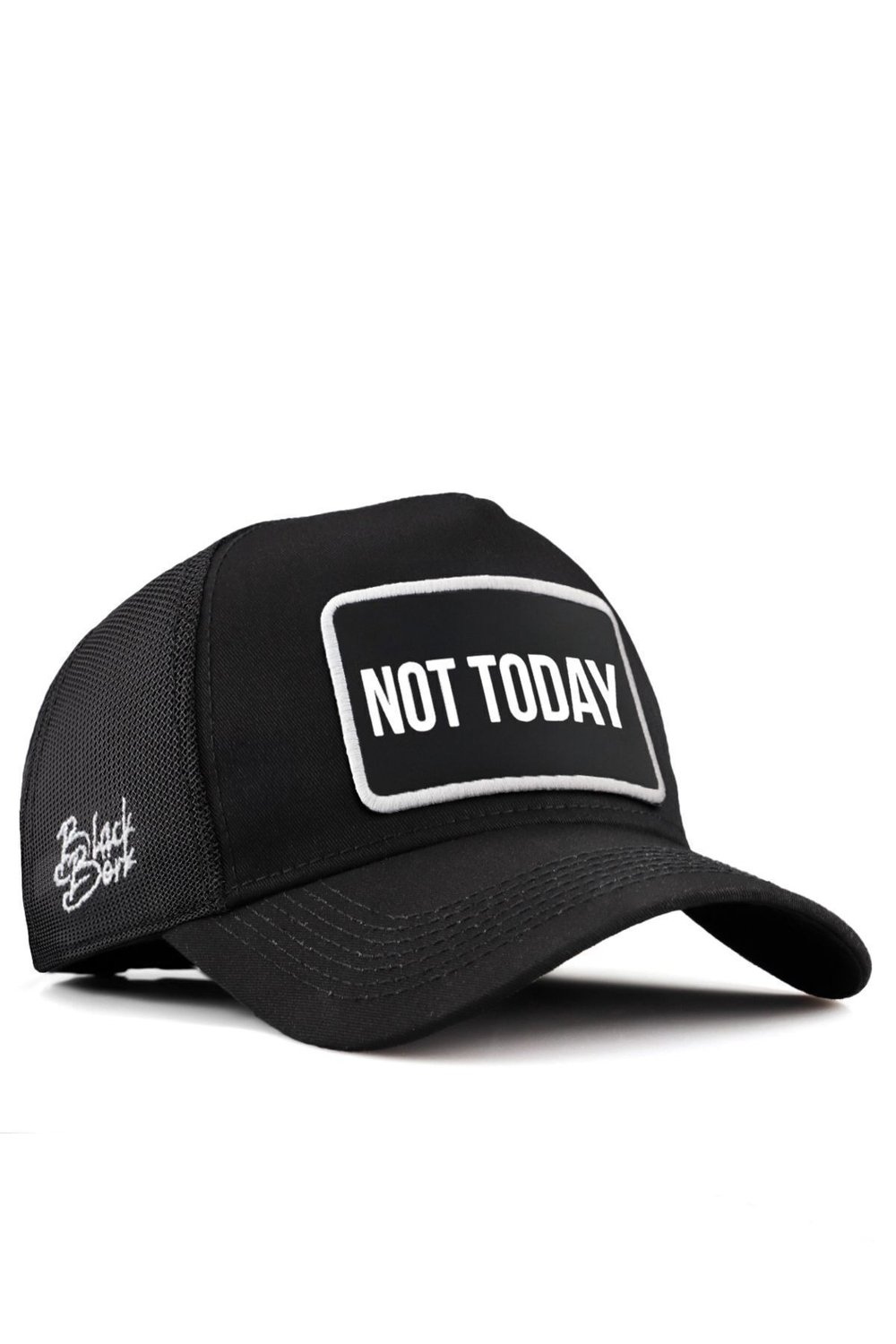 Not Today Logolu Siyah Trucker Şapka