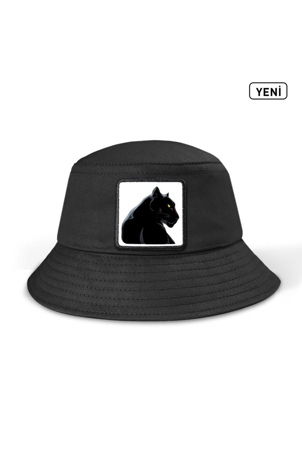 Panter Logolu Bucket Siyah Şapka