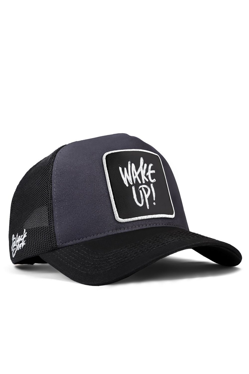 Wake Up Logolu Siyah-Antrasit Trucker Şapka
