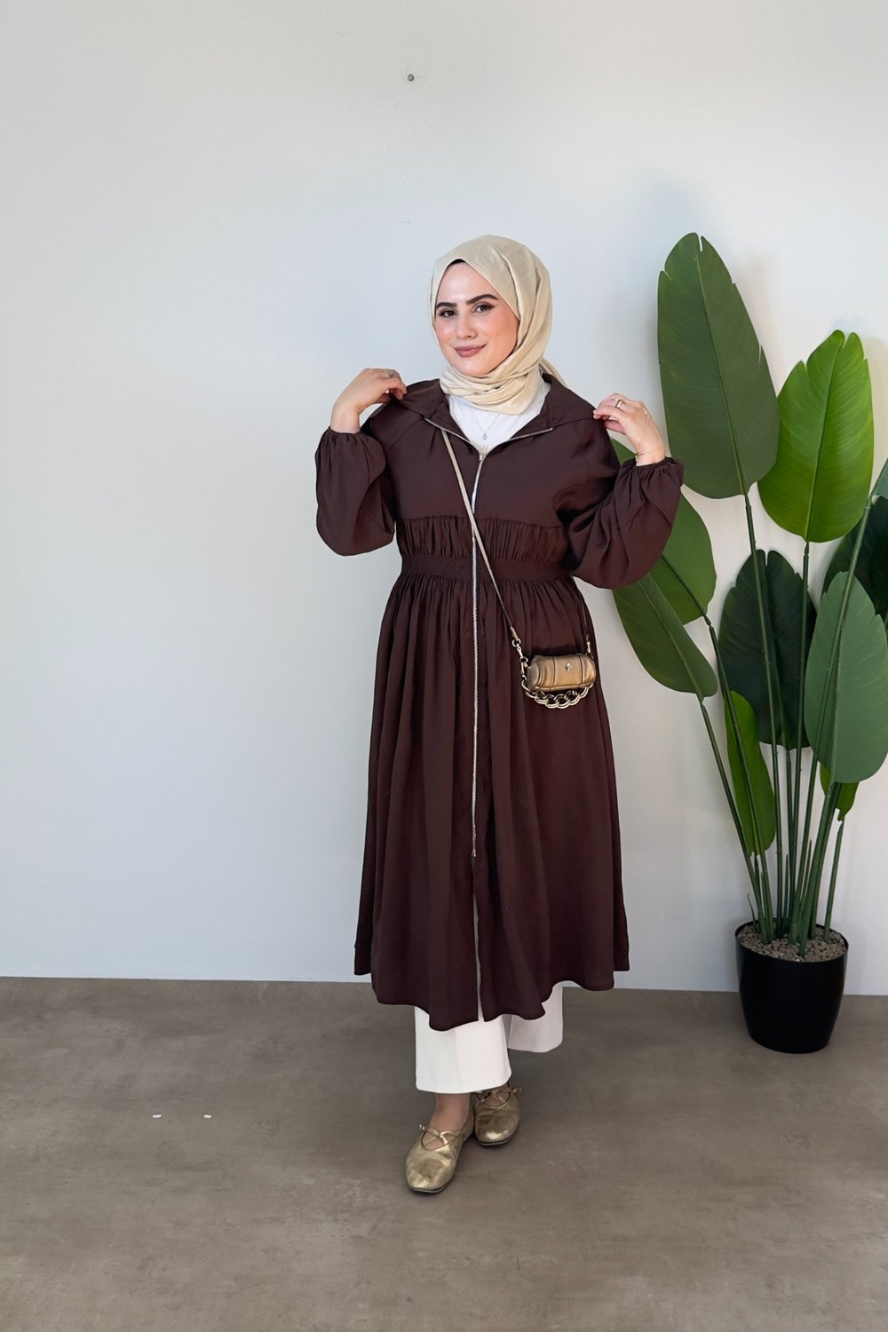 Vera Modal Fermuarlı Kap | Kahve