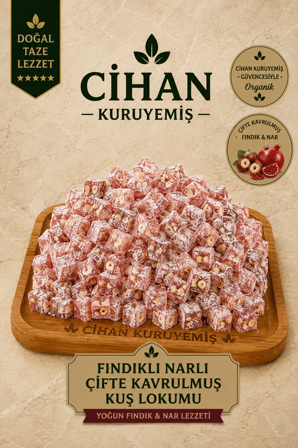 Fındıklı Narlı Çifte Kavrulmuş Lokum