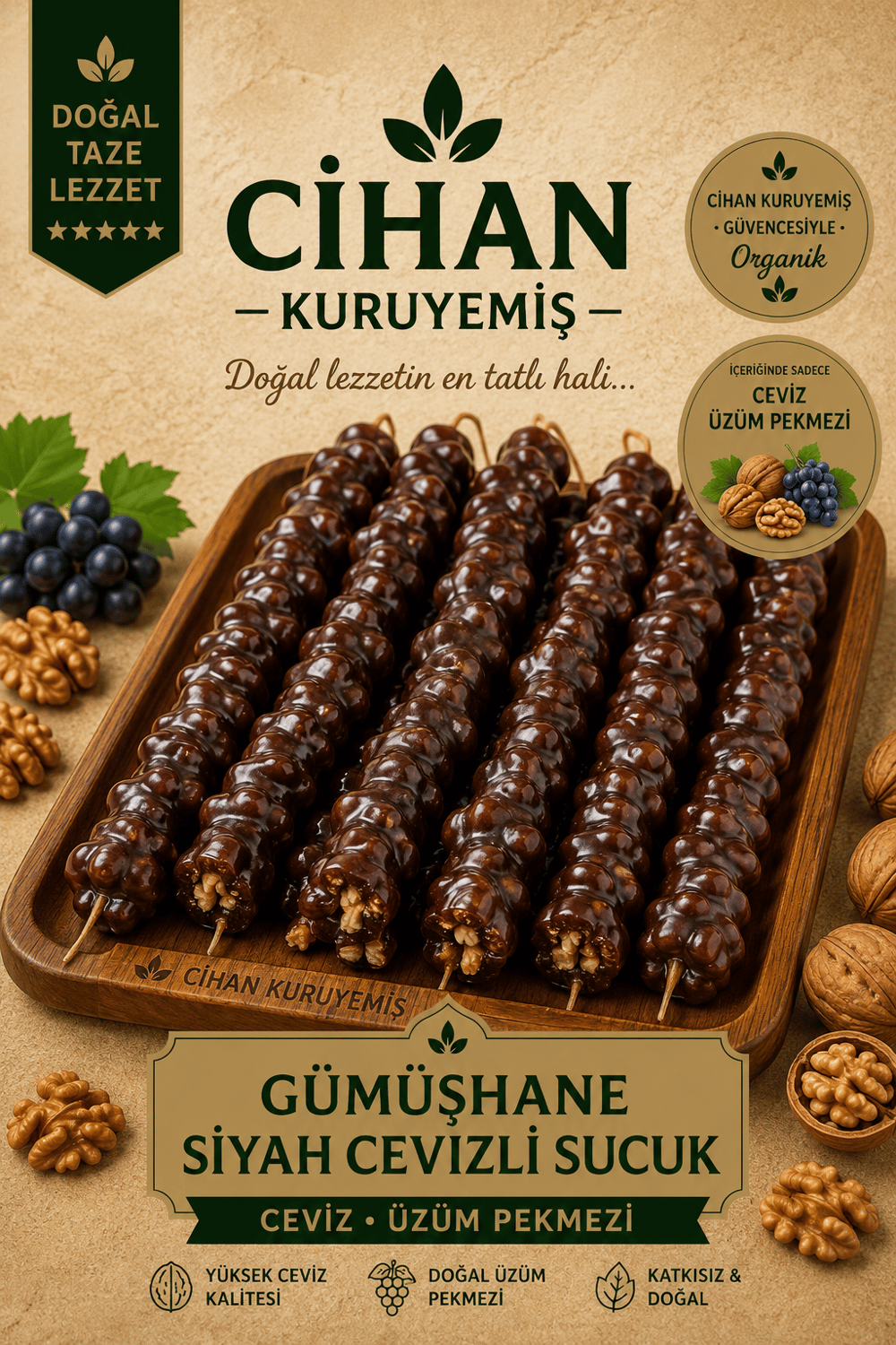 Gümüşhane Siyah Üzüm Cevizli Sucuk