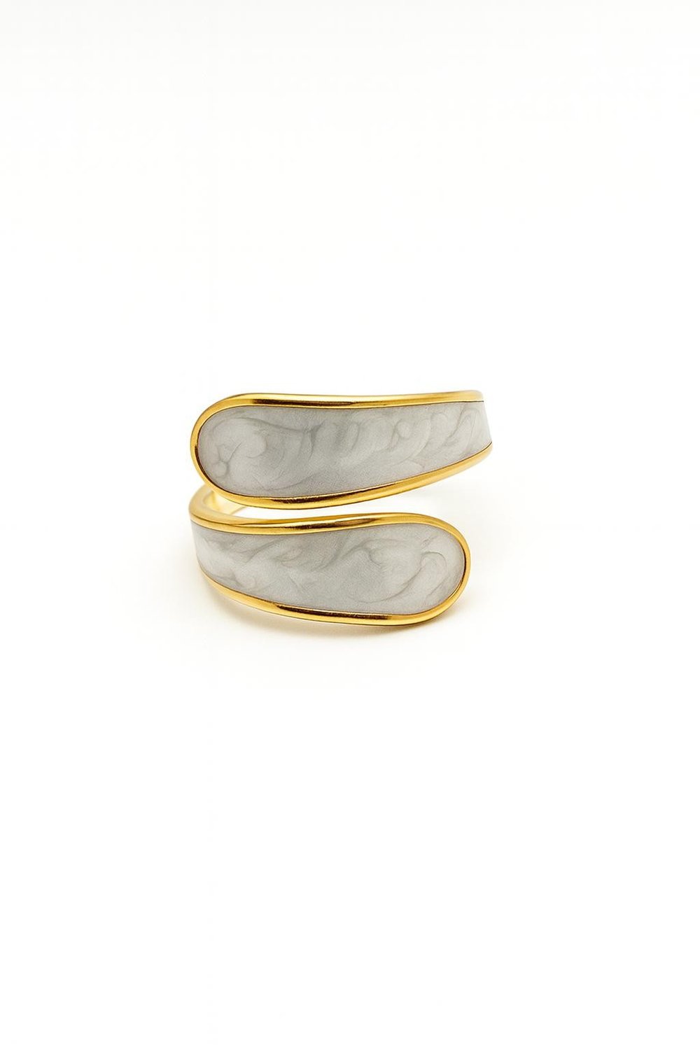 Retro White Open Ring