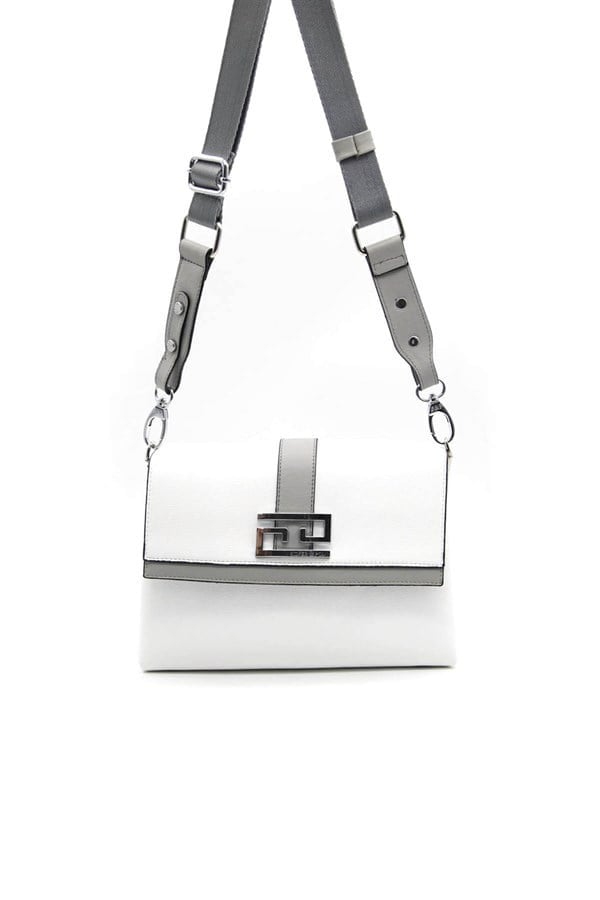 Silver & Polo SP1009 Kadın Çapraz Çanta Düz Beyaz-A.Gri