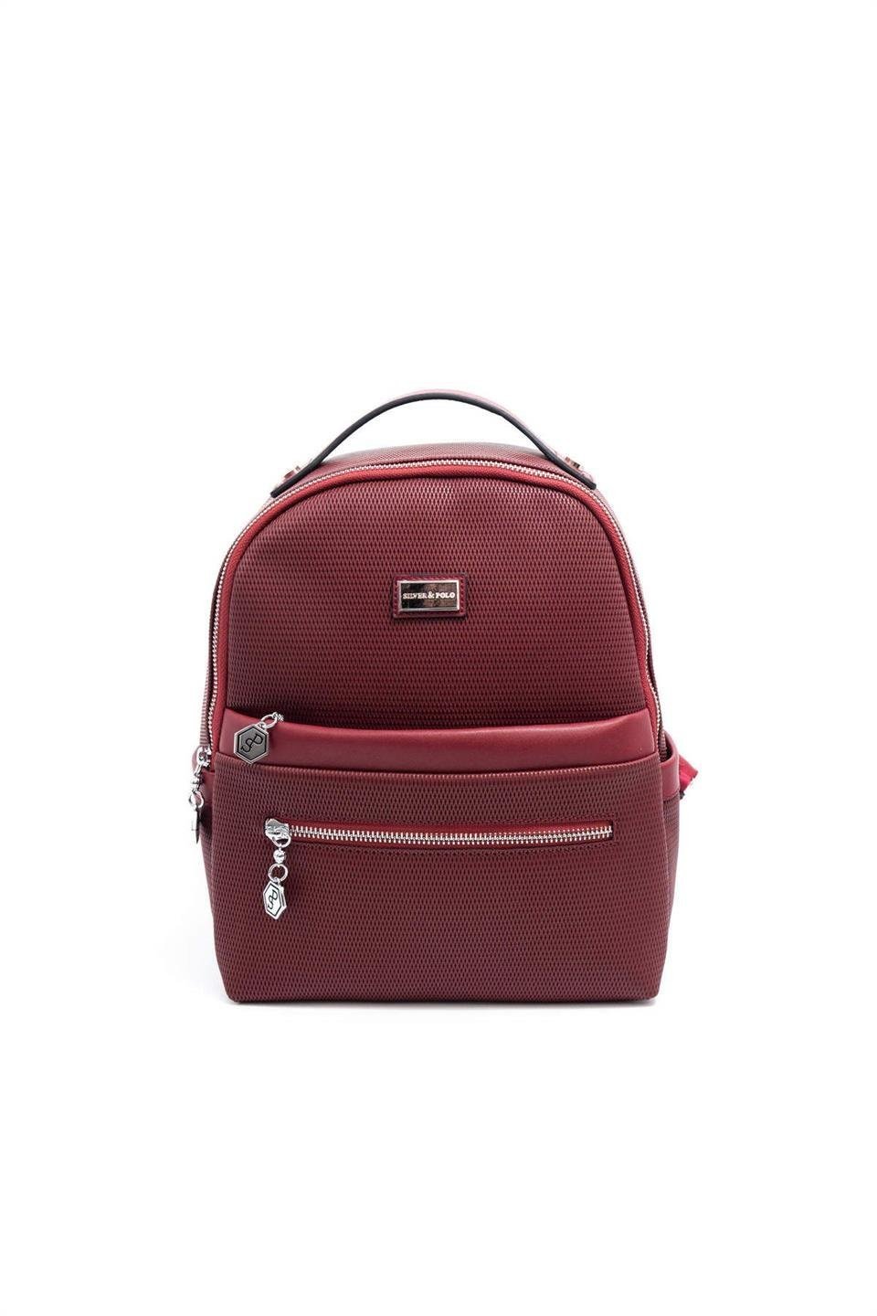 Silver & Polo SP1061 Kadın Sırt Çantası Petek Bordo