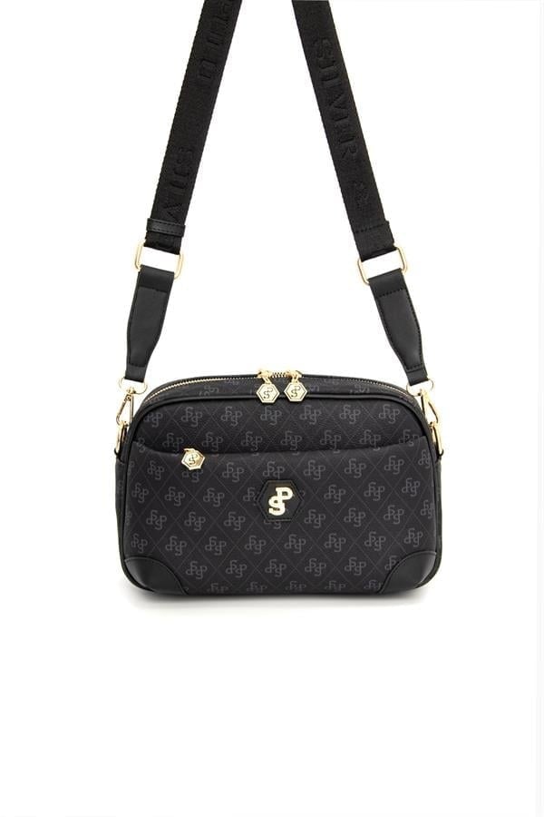 Silver & Polo SP1094 Kadın Çapraz Çanta Monogram Siyah