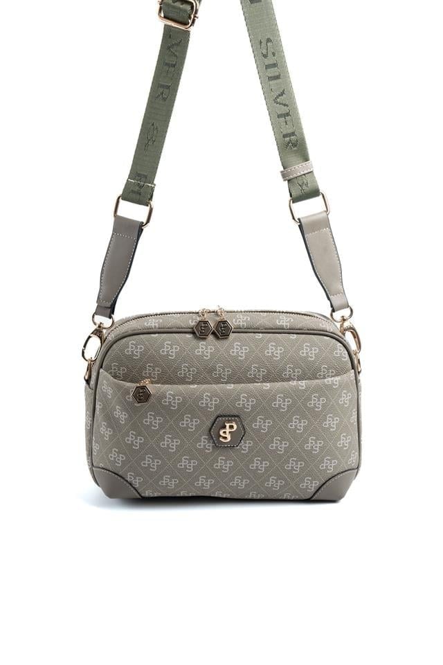 Silver & Polo SP1094 Kadın Çapraz Çanta Monogram Y.Yeşil