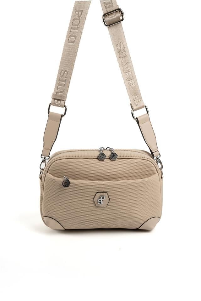Silver & Polo SP1094 Kadın Çapraz Çanta Petek Bej-A.Taba