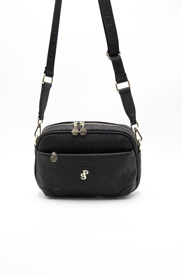 Silver & Polo SP1094 Kadın Çapraz Çanta Logolu Siyah