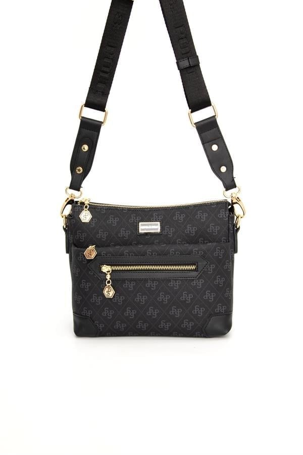 Silver & Polo SP1110 Kadın Çapraz Çanta Monogram Siyah