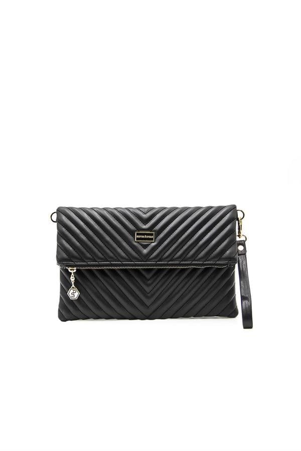 Silver & Polo SP1134 Kadın Portföy & Clutch Kapitone V Siyah