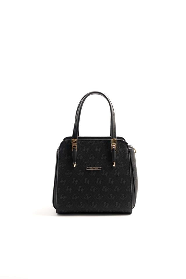 Silver & Polo SP1136 Kadın El Çantası Monogram Siyah