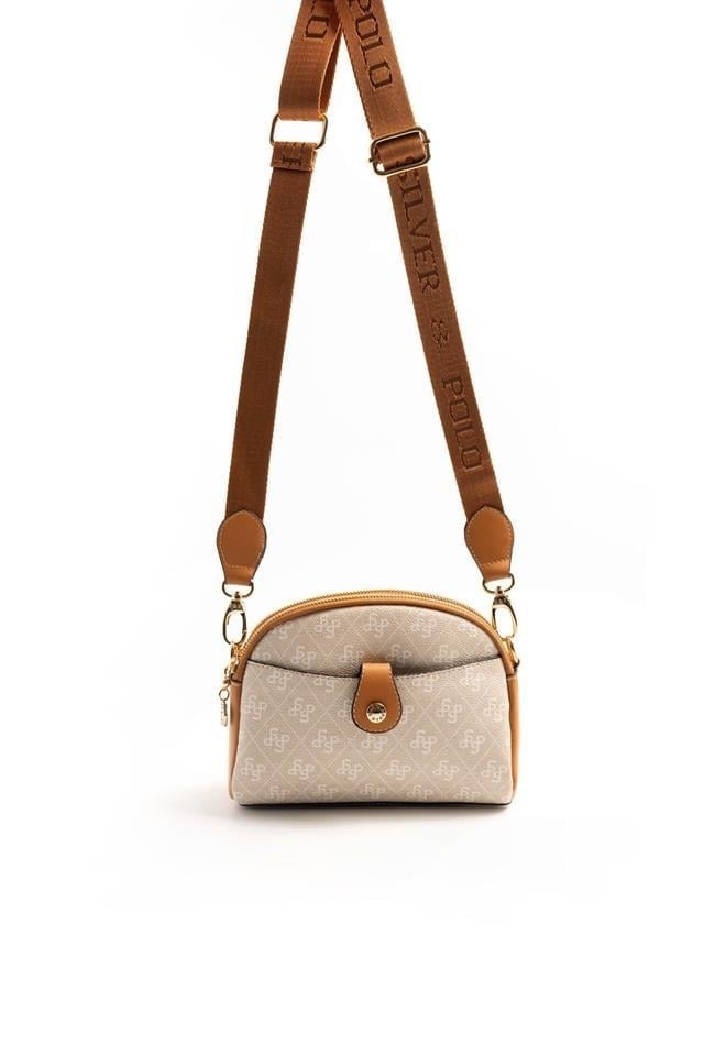 Silver & Polo SP1144 Kadın Çapraz Çanta Monogram Taş-A.Taba